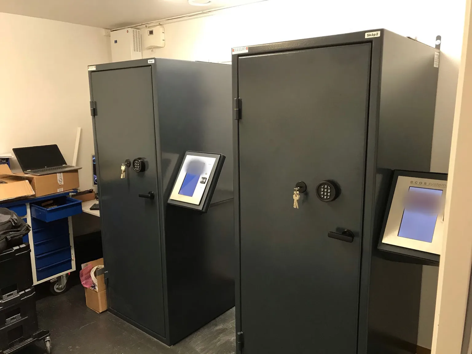 Digitale nøkkelskap hos kunde i sikkerhetsbransjen